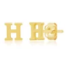 Buy 🥰 14K Yellow Gold Letter (H) Stud Earrings by Belk & Co. 🔥