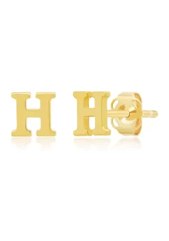 Buy 🥰 14K Yellow Gold Letter (H) Stud Earrings by Belk & Co. 🔥 -DealsBelk & Co. Store Belk 37505