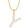 Outlet ❤️ 3.5-4mm Freshwater Cultured Pearl "Y" Initial Pendant with Chain in Yellow Plated Sterling Silver by Belk & Co. 🌟