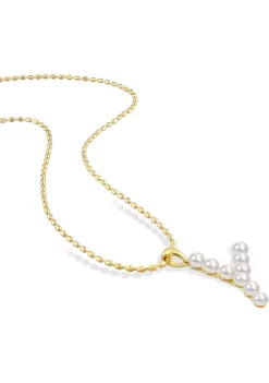 Outlet ❤️ 3.5-4mm Freshwater Cultured Pearl "Y" Initial Pendant with Chain in Yellow Plated Sterling Silver by Belk & Co. 🌟 -DealsBelk & Co. Store Belk 37514