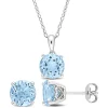 Wholesale 🧨 2-Piece Set of 7 ct. t.g.w. Sky Blue Topaz Earrings and Pendant with Chain in Sterling Silver by Belk & Co. 🎉