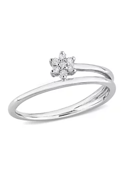 New ๐ Diamond Accent Floral Promise Ring in Sterling Silver by Belk & Co. ๐