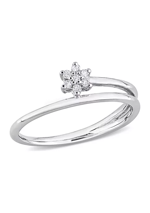 New ๐ Diamond Accent Floral Promise Ring in Sterling Silver by Belk & Co. ๐ 1 New ๐ Diamond Accent Floral Promise Ring in Sterling Silver by Belk & Co. ๐