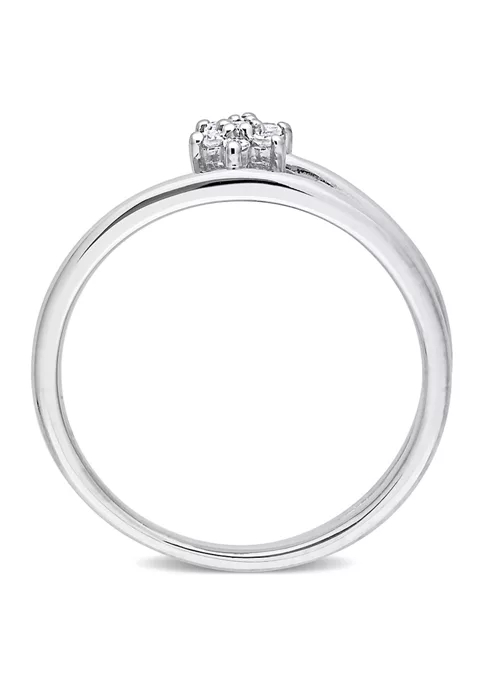 New ๐ Diamond Accent Floral Promise Ring in Sterling Silver by Belk & Co. ๐ 2 New ๐ Diamond Accent Floral Promise Ring in Sterling Silver by Belk & Co. ๐ - Image 2