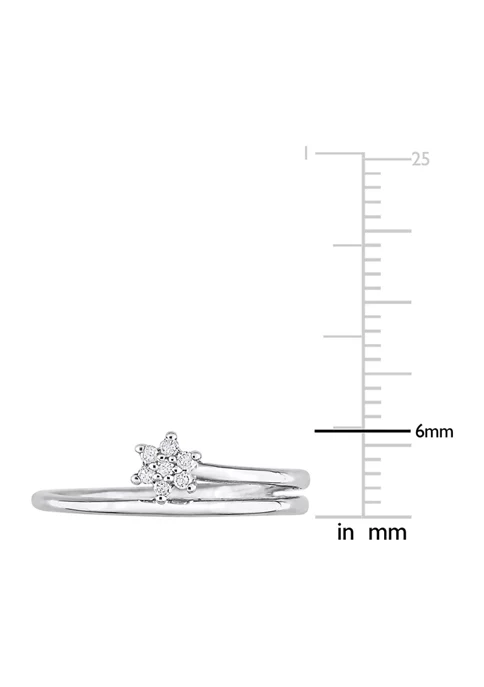 New ๐ Diamond Accent Floral Promise Ring in Sterling Silver by Belk & Co. ๐ 4 New ๐ Diamond Accent Floral Promise Ring in Sterling Silver by Belk & Co. ๐ - Image 4