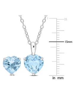 Coupon ❤️ 2-Piece Set of 6 ct. t.g.w. Sky Blue Topaz Solitaire Earrings and Pendant with Chain in Sterling Silver by Belk & Co. ⭐ -DealsBelk & Co. Store Belk 37528