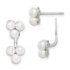 Promo 🔔 Sterling Silver Rhodium-plated Imitation Pearl Front/Back Post Earrings by Belk & Co. 🔔