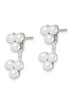 Promo 🔔 Sterling Silver Rhodium-plated Imitation Pearl Front/Back Post Earrings by Belk & Co. 🔔 -DealsBelk & Co. Store Belk 37557