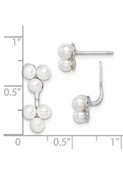 Promo 🔔 Sterling Silver Rhodium-plated Imitation Pearl Front/Back Post Earrings by Belk & Co. 🔔 -DealsBelk & Co. Store Belk 37559