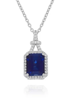 Best reviews of 🎁 Created Sapphire and Created White Sapphire Pendant in Sterling Silver by Belk & Co. 🎉 -DealsBelk & Co. Store Belk 3756