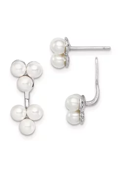 Promo 🔔 Sterling Silver Rhodium-plated Imitation Pearl Front/Back Post Earrings by Belk & Co. 🔔 -DealsBelk & Co. Store Belk 37561