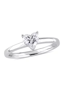 Top 10 👏 1/2 CT TW Heart-Cut Diamond Solitaire Engagement Ring in 14k White Gold by Belk & Co. ❤️