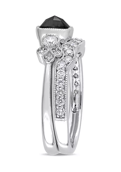 Brand new ๐ 1.5 ct. t.w. Black and White Diamond Bridal Set in 10k White Gold by Belk & Co. ๐ฅ 2 Brand new ๐ 1.5 ct. t.w. Black and White Diamond Bridal Set in 10k White Gold by Belk & Co. ๐ฅ - Image 2