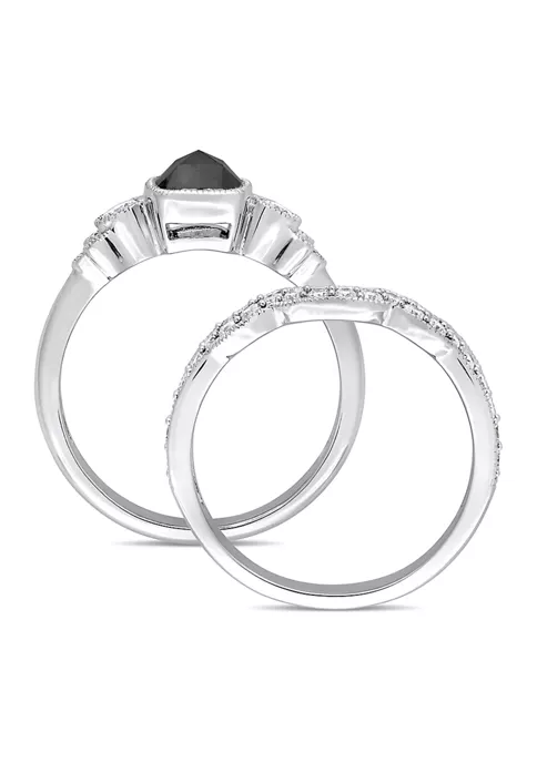 Brand new ๐ 1.5 ct. t.w. Black and White Diamond Bridal Set in 10k White Gold by Belk & Co. ๐ฅ 3 Brand new ๐ 1.5 ct. t.w. Black and White Diamond Bridal Set in 10k White Gold by Belk & Co. ๐ฅ - Image 3