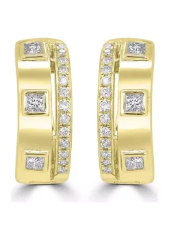 Coupon ๐ฅ 1/3 ct. t.w. Diamond Hoop Earrings in 14K Yellow Gold by Belk & Co. ๐ฅ