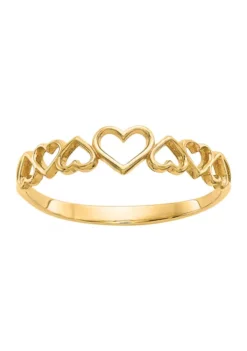 Flash Sale 🔥 14K Yellow Gold Hearts Ring by Belk & Co. 🔥 -DealsBelk & Co. Store Belk 3760