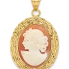 Brand new 🎁 14K Yellow Gold Diamond Cut Natural Shell Portrait Cameo Pendant by Belk & Co. 🥰