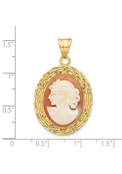 Brand new 🎁 14K Yellow Gold Diamond Cut Natural Shell Portrait Cameo Pendant by Belk & Co. 🥰 -DealsBelk & Co. Store Belk 37608