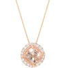 Coupon 👍 1 ct. t.w. Morganite and 1/8 ct. t.w. Diamond Pendant Necklace in 10K Rose Gold by Belk & Co. 😉