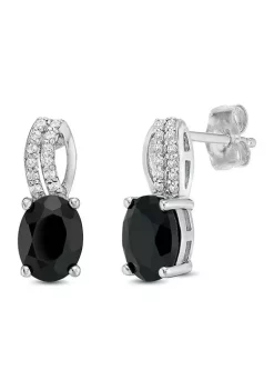 Top 10 ✔️ 2 1/3 ct. t.w. Black Onyx and 3/8 ct. t.w. White Topaz Earrings in Sterling Silver by Belk & Co. 🔔 -DealsBelk & Co. Store Belk 37633