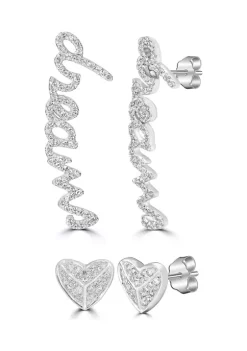 Best reviews of ⭐ 1/3 ct. t.w. Diamond Heart and Dream Mismatched Stud Earrings in 14K White Gold by Belk & Co. 🥰