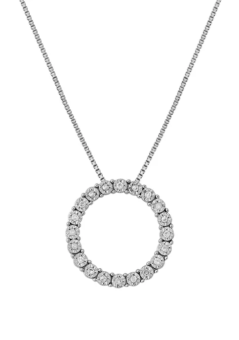 Best Pirce 👏 1/10 ct. t.w. Diamond Round Pendant Necklace in Sterling Silver by Belk & Co. 🛒 4 Best Pirce 👏 1/10 ct. t.w. Diamond Round Pendant Necklace in Sterling Silver by Belk & Co. 🛒 - Image 4