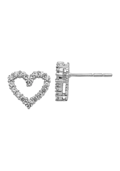 Brand new ๐ 1/2 ct. t.w. Lab Grown Diamond Heart Earrings in 14K White Gold by Belk & Co. ๐ฏ 1 Brand new ๐ 1/2 ct. t.w. Lab Grown Diamond Heart Earrings in 14K White Gold by Belk & Co. ๐ฏ