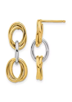 Cheap 🎉 14K Two Tone Polished Ovals Dangle Earrings by Belk & Co. 👏 -DealsBelk & Co. Store Belk 37665
