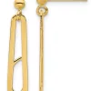 New 😀 14K Yellow Gold Polished Paperclip Dangle Earrings by Belk & Co. 🔔