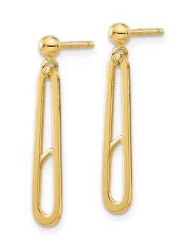 New 😀 14K Yellow Gold Polished Paperclip Dangle Earrings by Belk & Co. 🔔 -DealsBelk & Co. Store Belk 37671