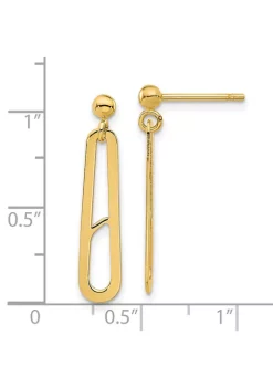 New 😀 14K Yellow Gold Polished Paperclip Dangle Earrings by Belk & Co. 🔔 -DealsBelk & Co. Store Belk 37672