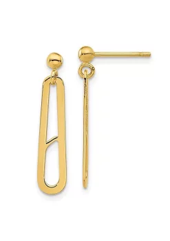 New 😀 14K Yellow Gold Polished Paperclip Dangle Earrings by Belk & Co. 🔔 -DealsBelk & Co. Store Belk 37673