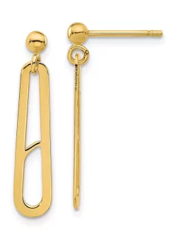 New 😀 14K Yellow Gold Polished Paperclip Dangle Earrings by Belk & Co. 🔔 -DealsBelk & Co. Store Belk 37675