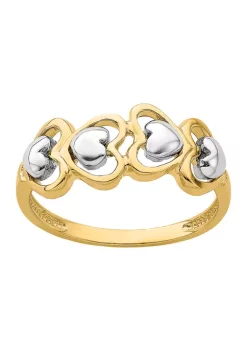 Wholesale ⌛ 14K Two Tone 4 Heart Row Ring by Belk & Co. ✨