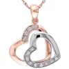 Brand new ✨ 1/10 ct. t.w. Diamond Accent Double Heart Pendant with Chain in 10K Two-Tone Gold by Belk & Co. 🧨