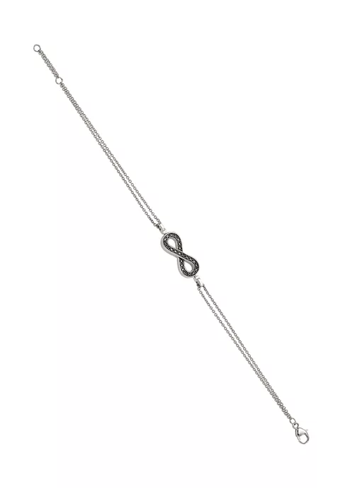Top 10 ๐ 1/10 ct. t.w. Black and White Diamond Reversible Infinity with 0.5 Inch Extension Bracelet in Rhodium Plated Sterling Silver by Belk & Co. โจ 1 Top 10 ๐ 1/10 ct. t.w. Black and White Diamond Reversible Infinity with 0.5 Inch Extension Bracelet in Rhodium Plated Sterling Silver by Belk & Co. โจ