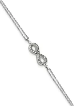 Top 10 ๐ 1/10 ct. t.w. Black and White Diamond Reversible Infinity with 0.5 Inch Extension Bracelet in Rhodium Plated Sterling Silver by Belk & Co. โจ 6 Top 10 ๐ 1/10 ct. t.w. Black and White Diamond Reversible Infinity with 0.5 Inch Extension Bracelet in Rhodium Plated Sterling Silver by Belk & Co. โจ -DealsBelk & Co. Store Belk 37727
