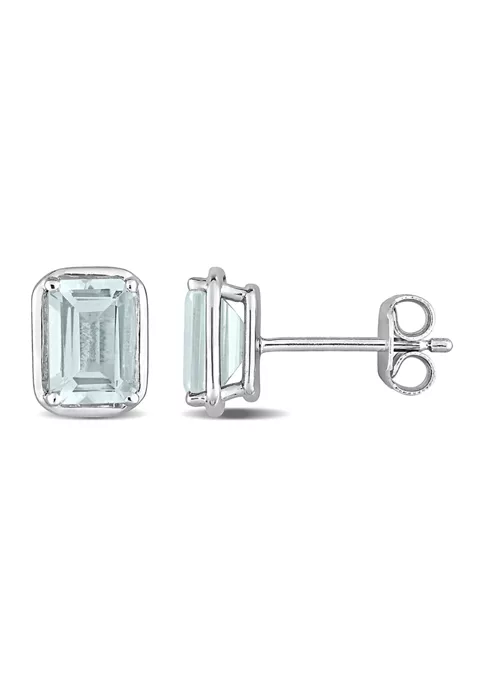 Hot Sale ๐งจ 1.90 ct. t.g.w. Aquamarine Bezel Style Emerald Cut Stud Earrings in Sterling Silver by Belk & Co. ๐ 6 Hot Sale ๐งจ 1.90 ct. t.g.w. Aquamarine Bezel Style Emerald Cut Stud Earrings in Sterling Silver by Belk & Co. ๐ - Image 6