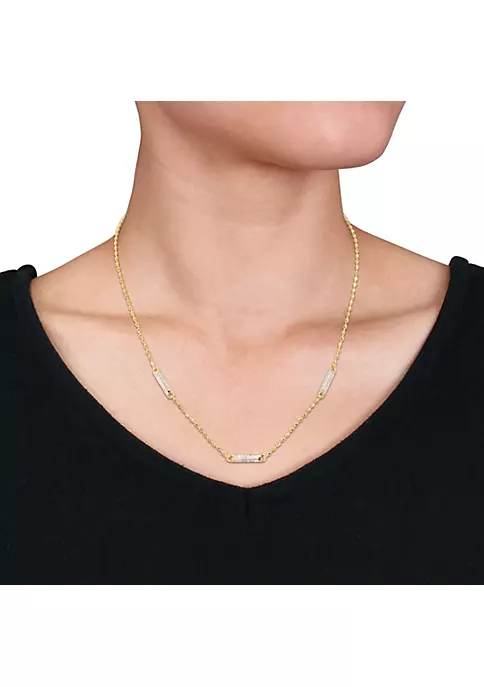 Top 10 π― Lab Created 4/5 ct. t.g.w. Created White Sapphire Bar Necklace in Yellow Plated Sterling Silver by Belk & Co. π 2 Top 10 π― Lab Created 4/5 ct. t.g.w. Created White Sapphire Bar Necklace in Yellow Plated Sterling Silver by Belk & Co. π - Image 2