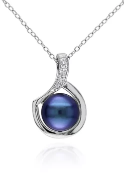 Buy 🎁 Sterling Silver Black Cultured Freshwater Pearl and Diamond Pendant by Belk & Co. ❤️ -DealsBelk & Co. Store Belk 3775
