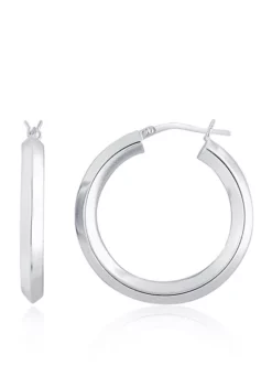 Top 10 🎉 Edge Hoop Earrings in Sterling Silver by Belk & Co. 😉