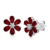 Top 10 🎉 Garnet Flower Stud Earrings in 925 Sterling Silver (0.5 Inch) by Belk & Co. 🔥
