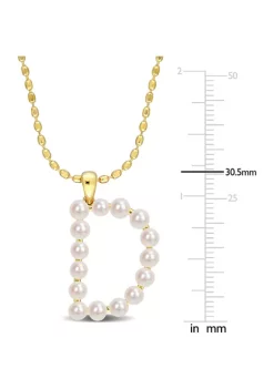 Coupon 👍 3.5-4mm Freshwater Cultured Pearl "D" Initial Pendant with Chain in Yellow Plated Sterling Silver by Belk & Co. 🧨 -DealsBelk & Co. Store Belk 37770