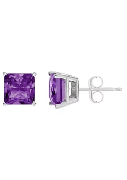 Best deal ✔️ Sterling Silver 6mm Princess Cut Amethyst Stud Earrings by Belk & Co. 🛒