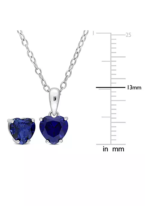 Discount ๐ Lab Created 2-Piece Set of 2.70 ct. t.g.w. Created Blue Sapphire Earrings and Pendant with Chain in Sterling Silver by Belk & Co. โจ 3 Discount ๐ Lab Created 2-Piece Set of 2.70 ct. t.g.w. Created Blue Sapphire Earrings and Pendant with Chain in Sterling Silver by Belk & Co. โจ - Image 3