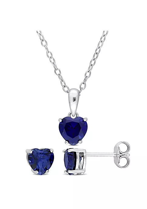 Discount ๐ Lab Created 2-Piece Set of 2.70 ct. t.g.w. Created Blue Sapphire Earrings and Pendant with Chain in Sterling Silver by Belk & Co. โจ 5 Discount ๐ Lab Created 2-Piece Set of 2.70 ct. t.g.w. Created Blue Sapphire Earrings and Pendant with Chain in Sterling Silver by Belk & Co. โจ - Image 5