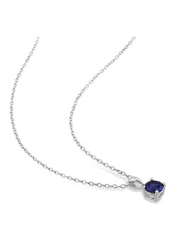 Deals 🛒 Lab Created 2-Piece Set of 3 ct. t.g.w. Created Blue Sapphire Earrings and Pendant with Chain in Sterling Silver by Belk & Co. ✔️ -DealsBelk & Co. Store Belk 37801