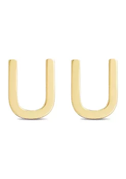 Coupon 🎁 14KY Yellow Gold Initial-U Post Earring by Belk & Co. 👏 -DealsBelk & Co. Store Belk 37812