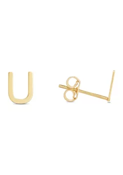 Coupon 🎁 14KY Yellow Gold Initial-U Post Earring by Belk & Co. 👏 -DealsBelk & Co. Store Belk 37813