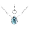 Cheap 🎁 1-1/10 ct. 8x6MM Pear Blue and White Topaz Crown Necklace on 16 inch Chain with Extender, Sterling Silver by Belk & Co. 🔔